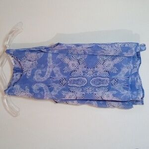 Violet & Claire sheer sleeveless pintuck trapeze blouse